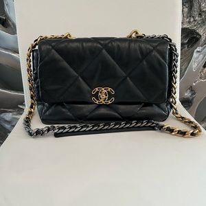 Chanel large black flap 19